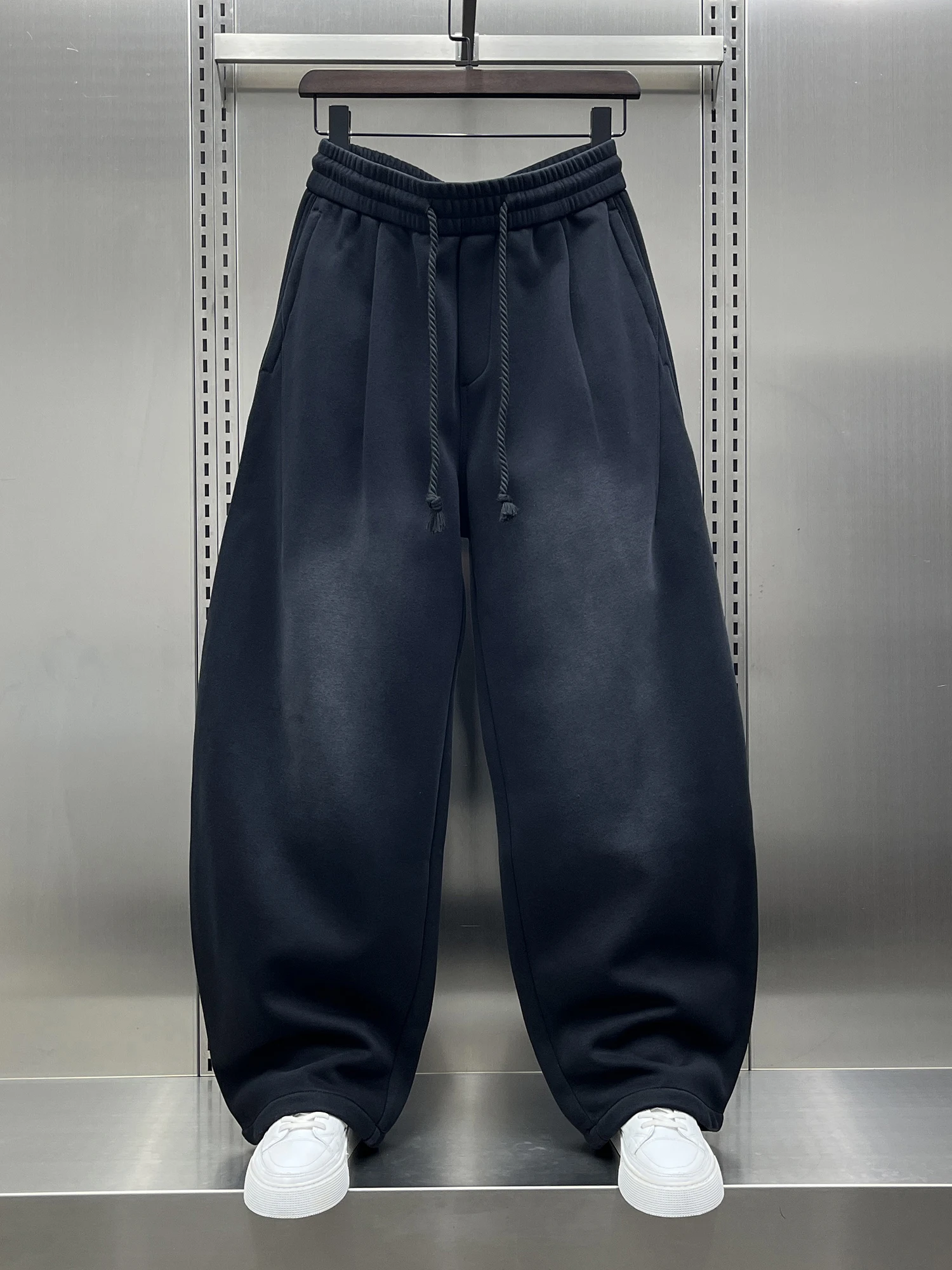 

Faionable мужские широкие брюки на подкладке, свободный крой, осень-зима, новые модные брендовые винтажные повседневные брюки