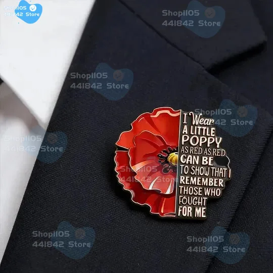 Red Poppy Remembrance Lapel Pin Red Friday Exquisite Brooch-Patriotic Appreciation Awareness Pin