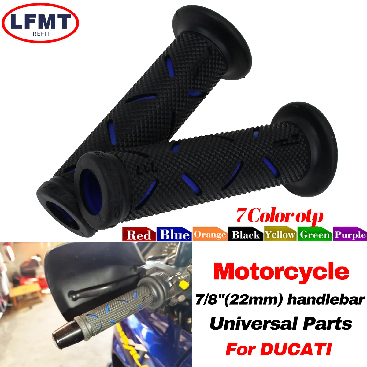 

Motorcycle Motorbike 7/8"(22mm) Handlebar Grips Universal Moto Handles For Honda Suzuki Ducati Benelli Accessories Dirt Pit Bike