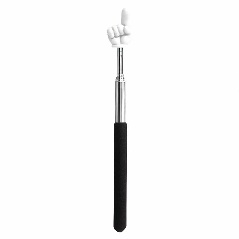 School Office Supplies Steel Teaching Pointer Telescopic Rod Finger Design Teaching Stick Finger Reading Sticks Tools