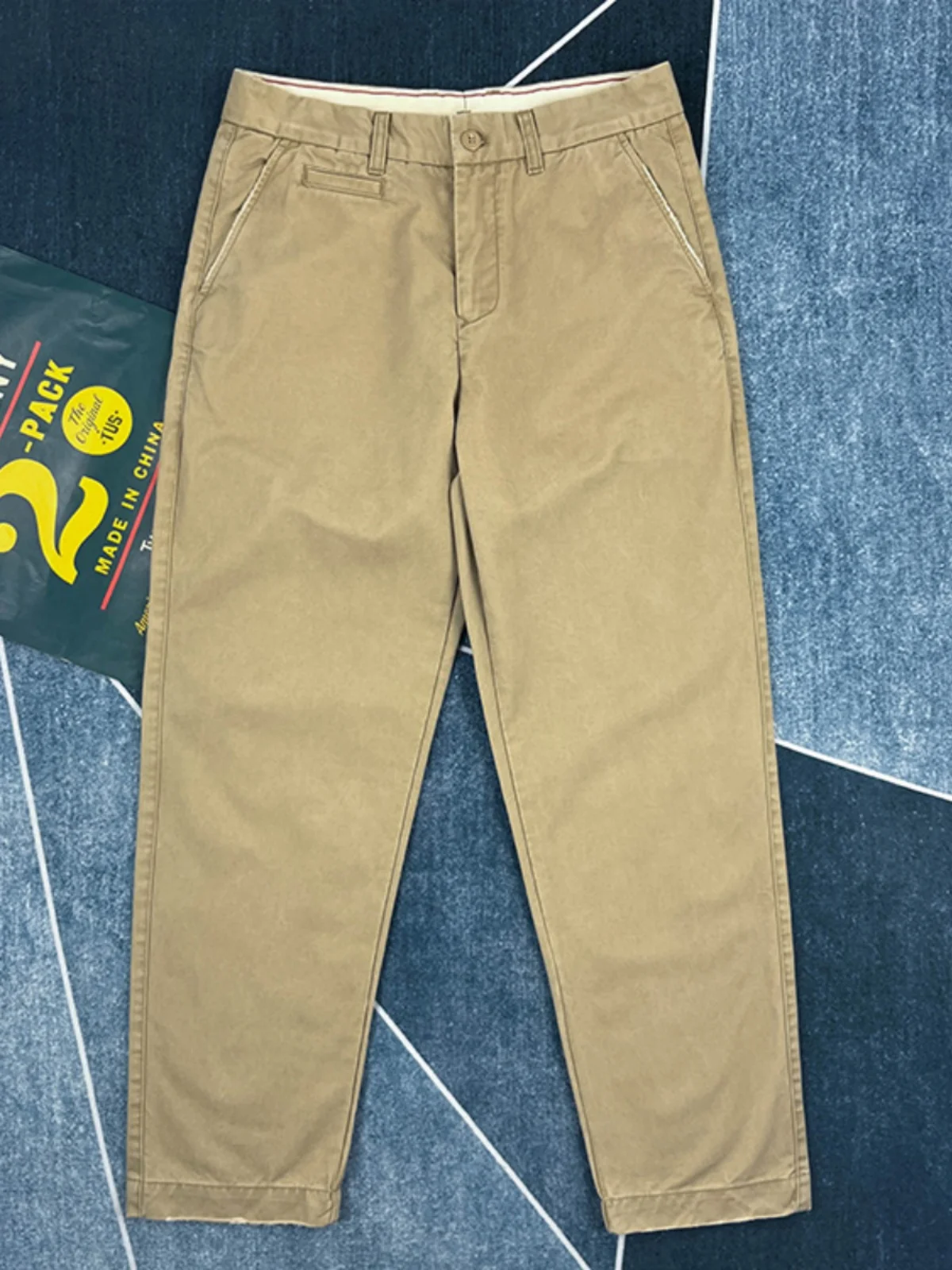 

Pure Cotton Distressed American Casual Pants Loose Straight Leg Japanese Workwear Retro Ameika Khaki Trendy Menswear