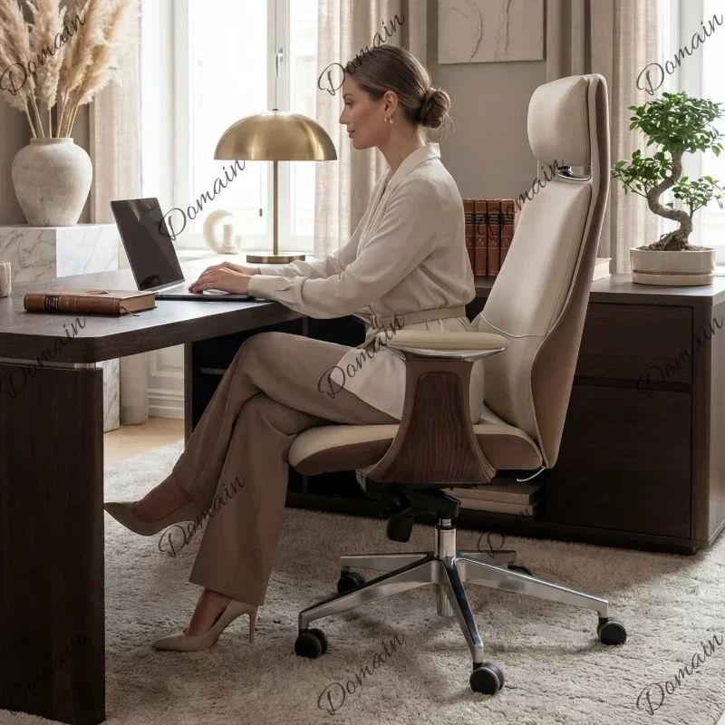 46 B Modern Luxury Business Leather Office Chair Rotating Lift Sedentary Comfortable Computer Chair Relaxing Gaming Chairs Furni