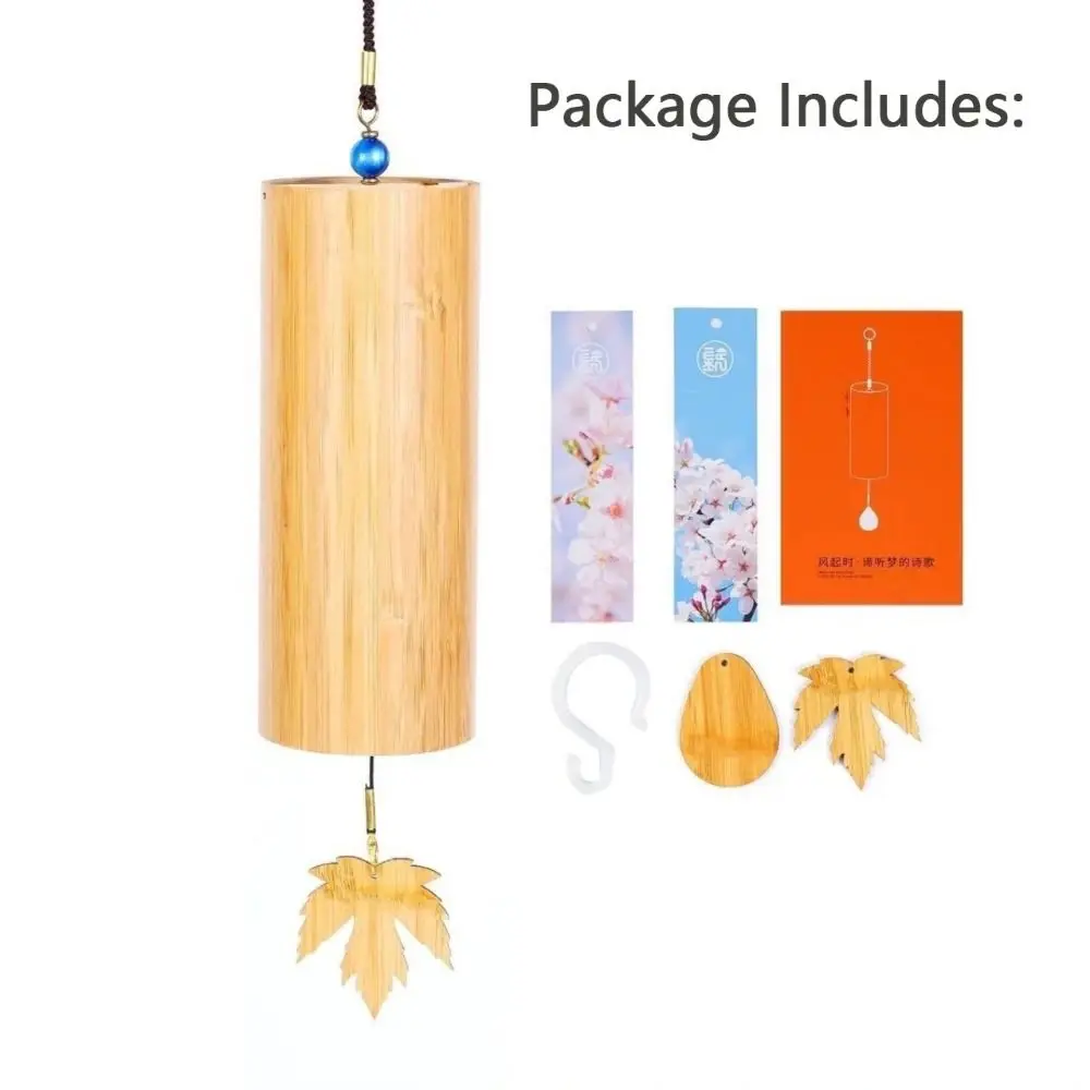 الإبداعية الصوت الطبيعي الخيزران الرياح الدقات مابل ليف الشكل الرياح ينفخ جرس الرياح أربعة مواسم الرياح الدقات حديقة ديكور #6