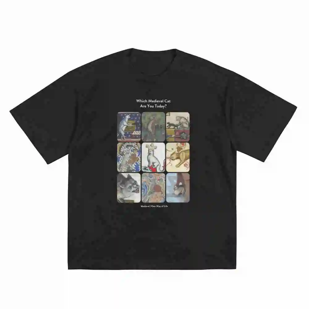 Which Medieval Cat Are You Today Hilariously Authentic Historical Felines Short Sleeve Tee 100% Cotton T-Shirt