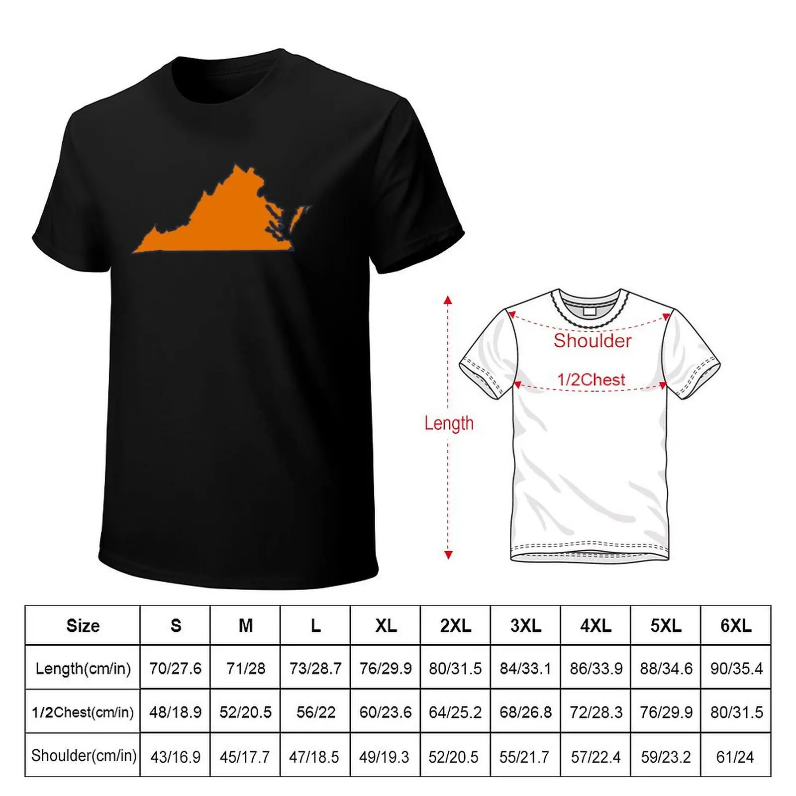 virginia outline UVA T-Shirt korean fashion oversized graphic tee sweat mens funny t shirts