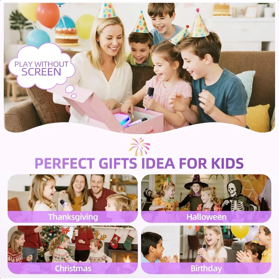 Kinglucky Mini-Karaoke-Hine für Mädchen im Alter von 312, 2025, Top-Weihnachts- und Geburtstagsgeschenk für persönliche Videospieler für 312-jährige Mädchen