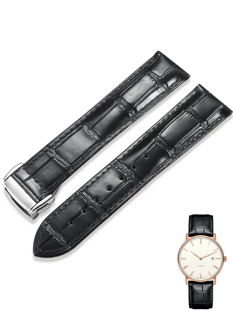 ل أوميغا Speedmaster كوكبة سلسلة R228 141 الصلبة الفولاذ المقاوم للصدأ للطي مشبك جلد طبيعي حزام الساعات 18 19 20 مللي متر #6