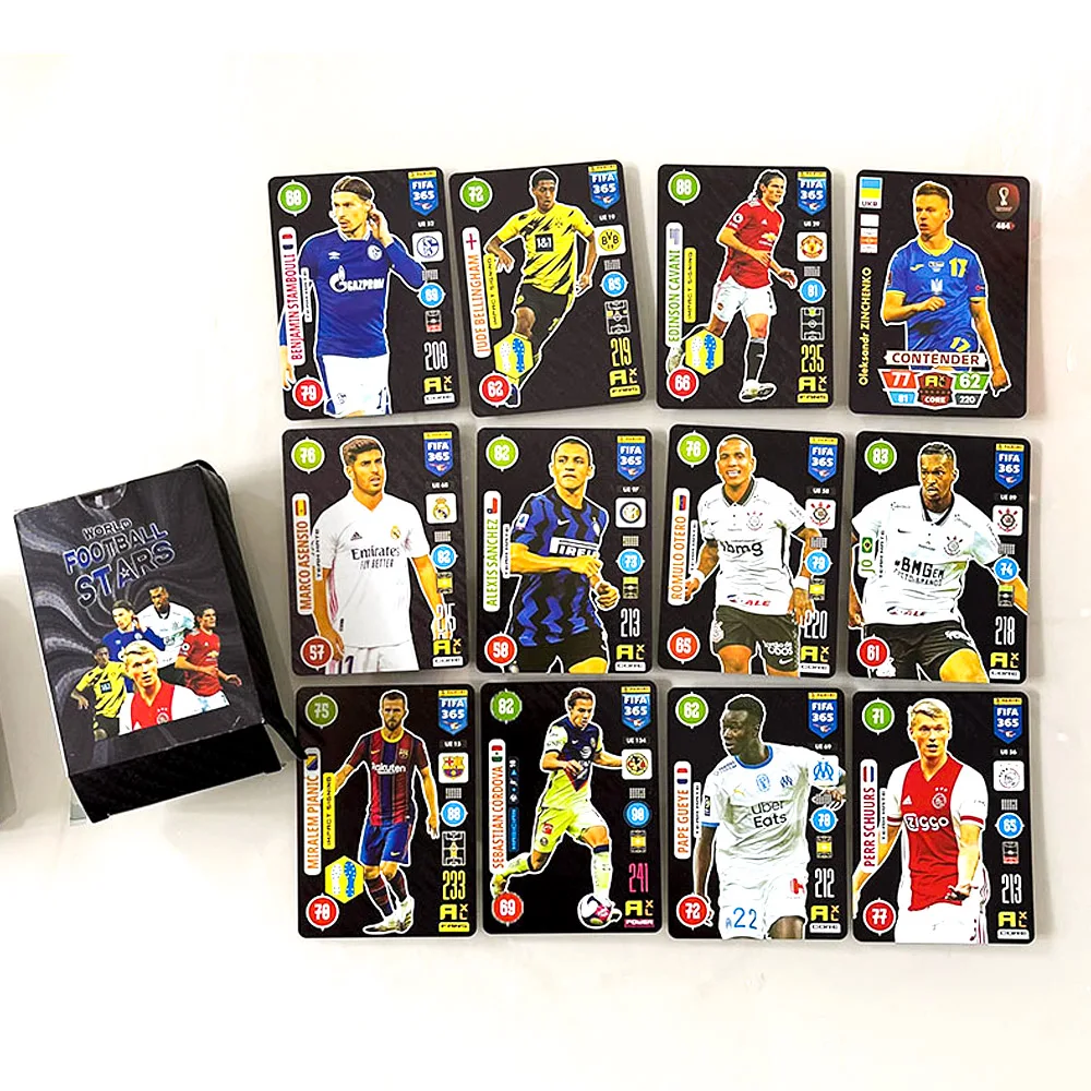 World Football Player Star Gold Card 55Pcs Limited Signature Series Cards Kids Toys Fan Sport Collection Souvenir Gifts