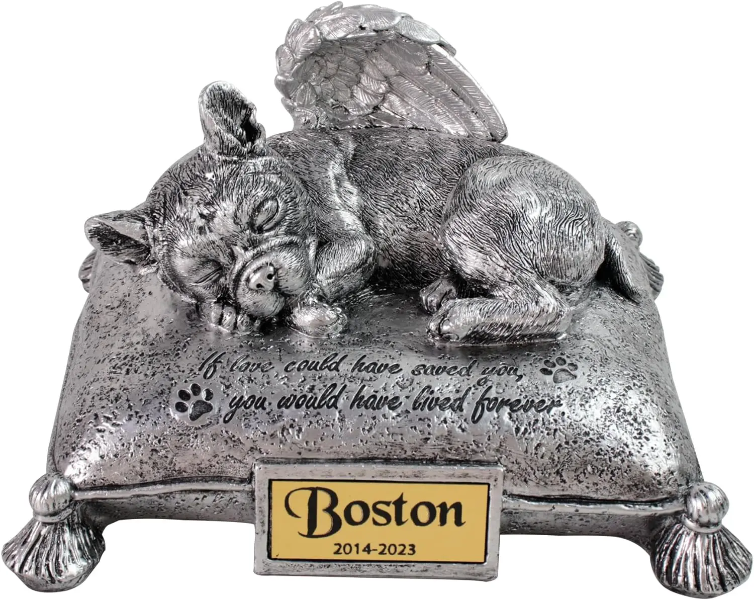 

Angel Bulldog Urns for Ashes Lying on The Pillow Personalized Pet Urns for Dogs Indoor Dog Memorial Keepsake for The Loss of Dog