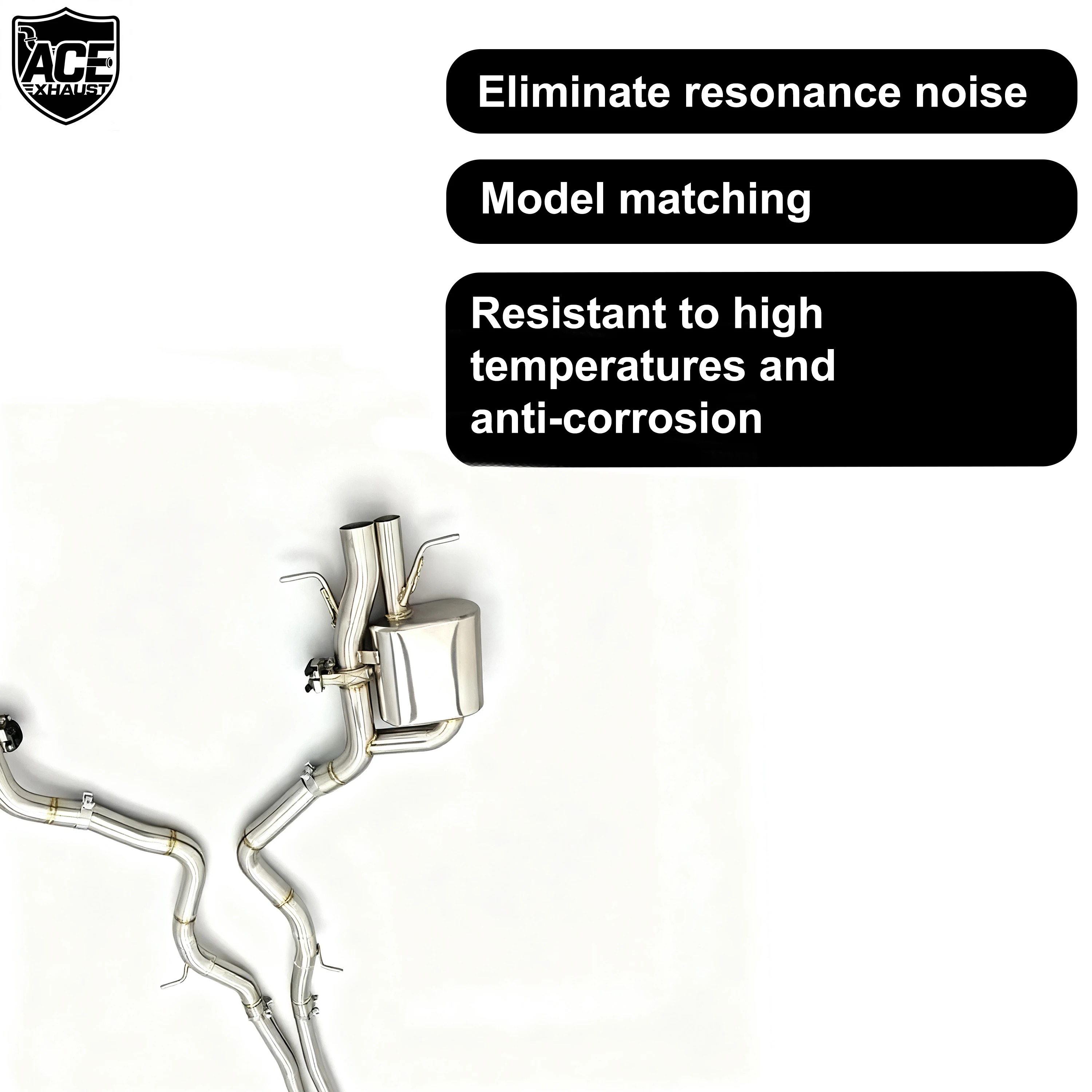 ACE Hochleistungs-Auspuffanlage für Mercedes-Benz S63 AMG W222 5.5T SUS304 Valvetronic Auspuffsysteme mit Ventilschalldämpfer – Detail 6