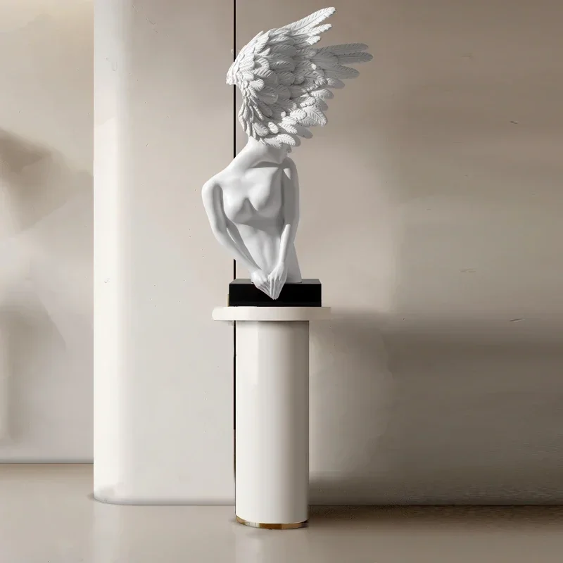 HHCreative Light Luxury Art Figure Sculpture Ornament Angel Floor Soft Decoration Ornament