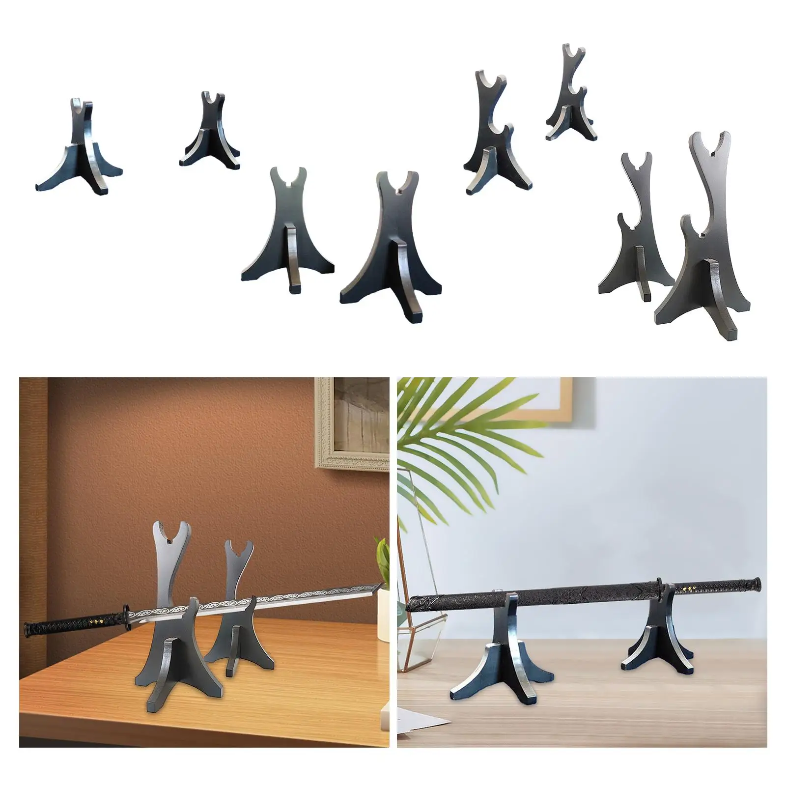Split Sword Display Stand Sword Sheath Display Samurai Sword Wood Decoration Short Sword Rack for Father's Day Gifts