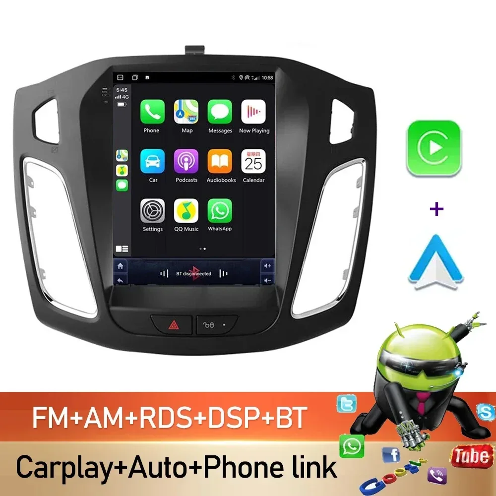 

Android 14.0 Car Radio Multimedia Player For Ford Focus 3 Mk3 2012-2019 For Tesla Style Screen Navigation 2 din GPS 2din 4G+WIFI