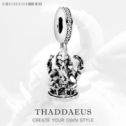 Ganesh Elephant Lucky Charm Pendants 925 Sterling Silver Fine Jewelry Making Amulet For Women Men