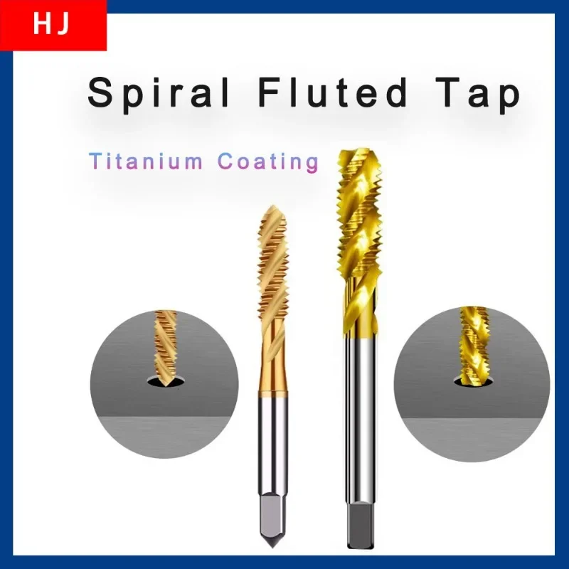 

HSS Coating Screw Thread Taps Titanium Spiral Fluted Tap Metric Machine Screw Tapping Gold M2 M3 M4 M5 M6 M8 M10 M12 M16 M18 M20