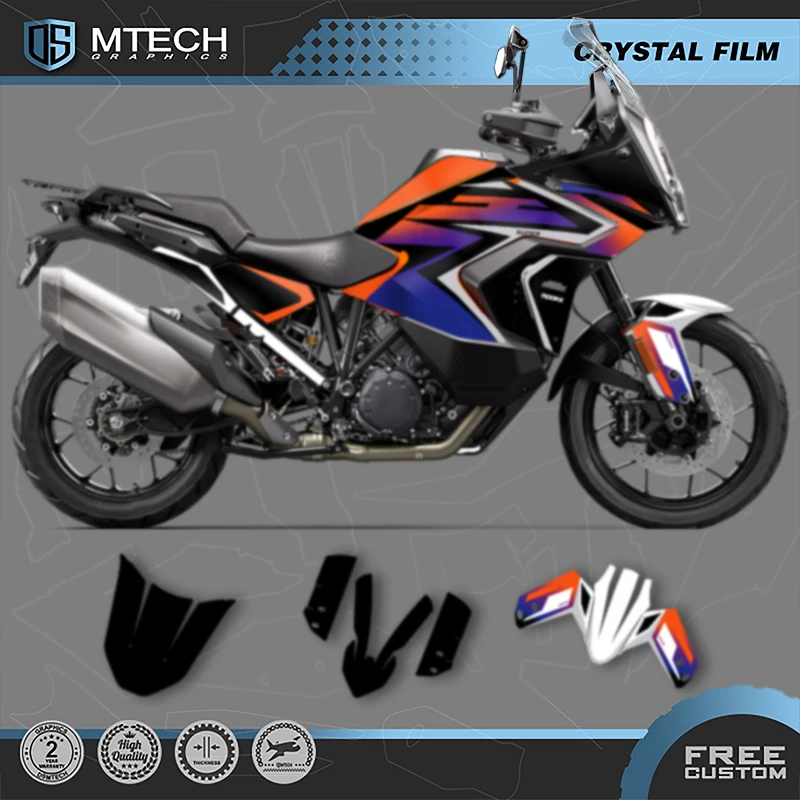 

DSMTECH Custom Motorcycle Graphics Decals Stickers Kits For KTM 2021 2022 2023 ADV 790 1290 R S 009