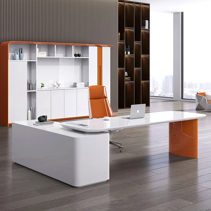 Painted boss table Female president table Fashion manager table Office furniture Large desk