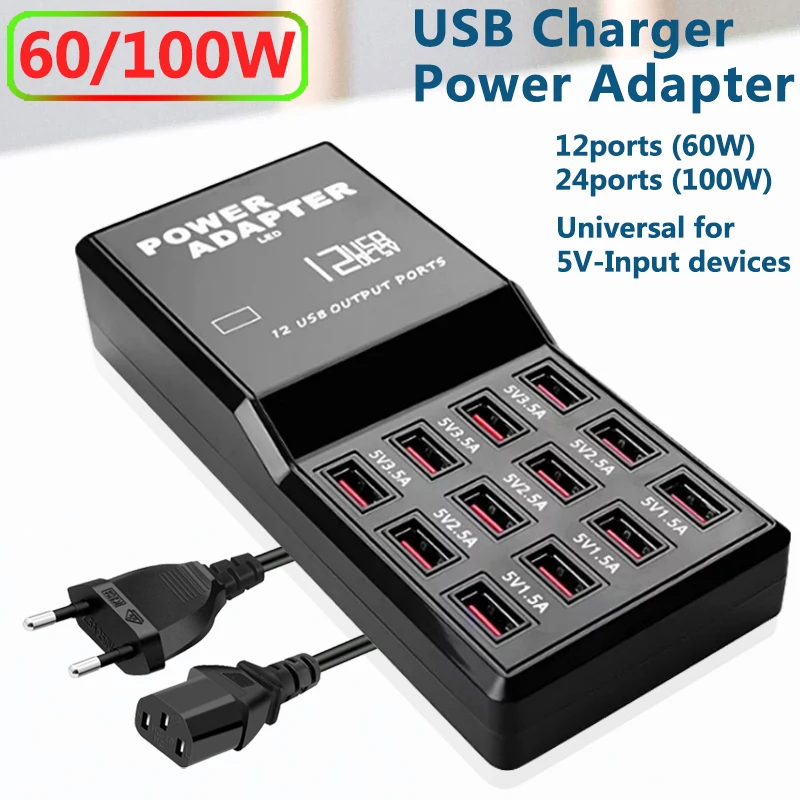 

Smart 12 24 Ports USB Charging Station Power Outlet Multi Port Speed Wall Charger Dock HUB Home Office Adapter for Phone