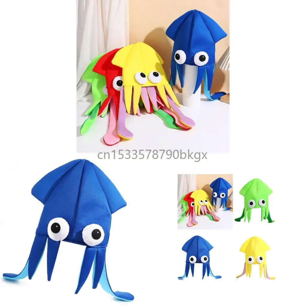 

Blue Green Yellow Red Devilfish Hat Adjustable Size Role Play Costume Prop J78E