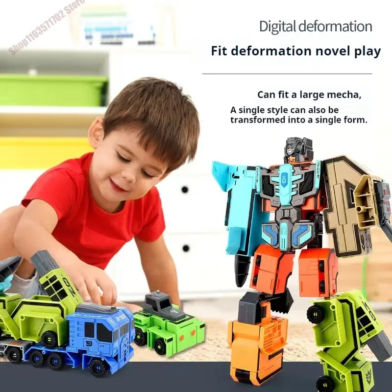 Grand robot de déformation numérique pour enfants, jouet pour garçon, numéro 0-9, peut être assemblé dans un ensemble de jouets de puzzle