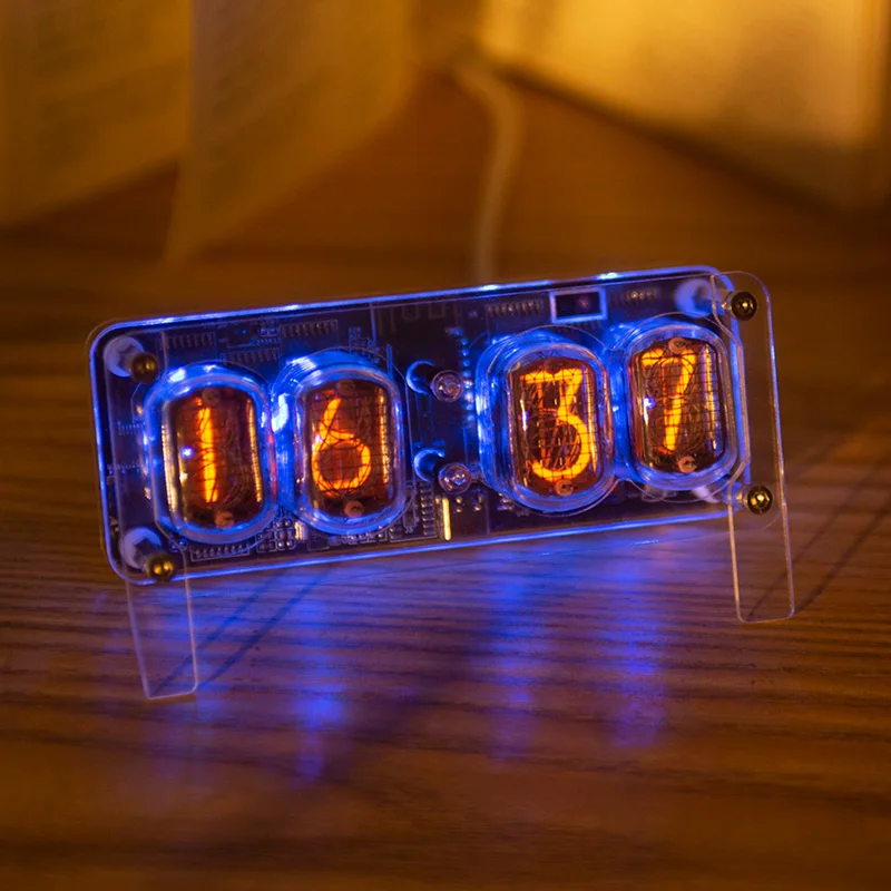 RGB 4-cyfrowy w-12 Nixie Glow Tube zegar IN12 z podświetleniem LED WIFI auto-kalibracja czas typ C 5V