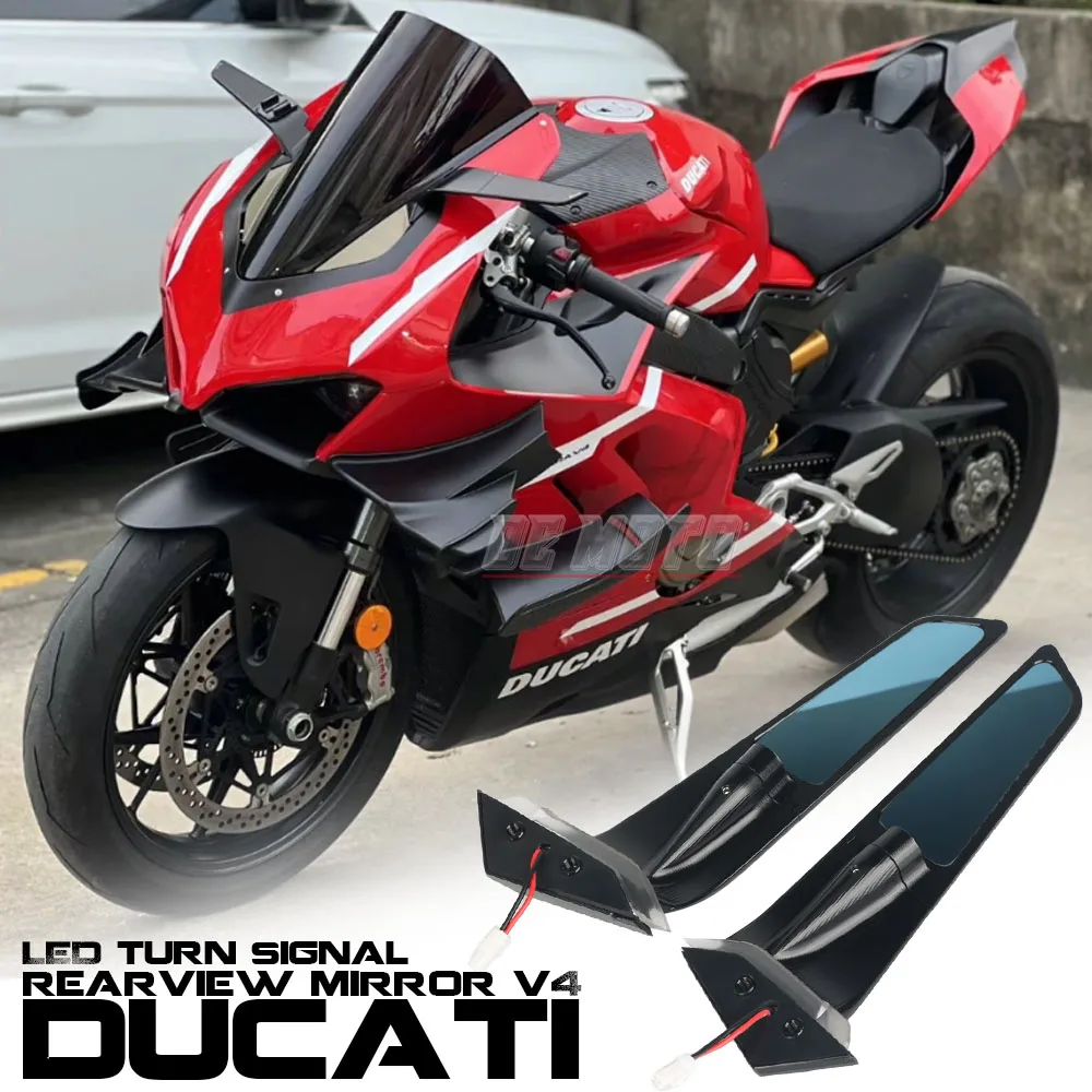 

FOR Ducati V4 V2 Rearview Mirror Fixed Wing Fixed Goggles New Modification Accessories Turn Signal Garnish