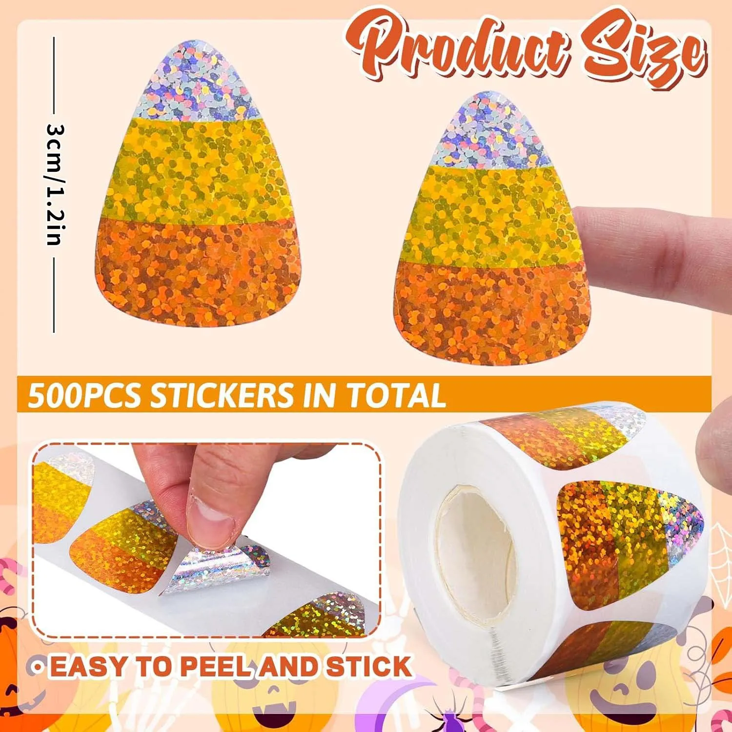 Three-Color Glitter Halloween Easter Festive Gift Wrapping Label Stickers Festive Decor Gift Stickers Perfect for Holiday Decor Gift Card Boxes Holiday Gift Decor Stickers