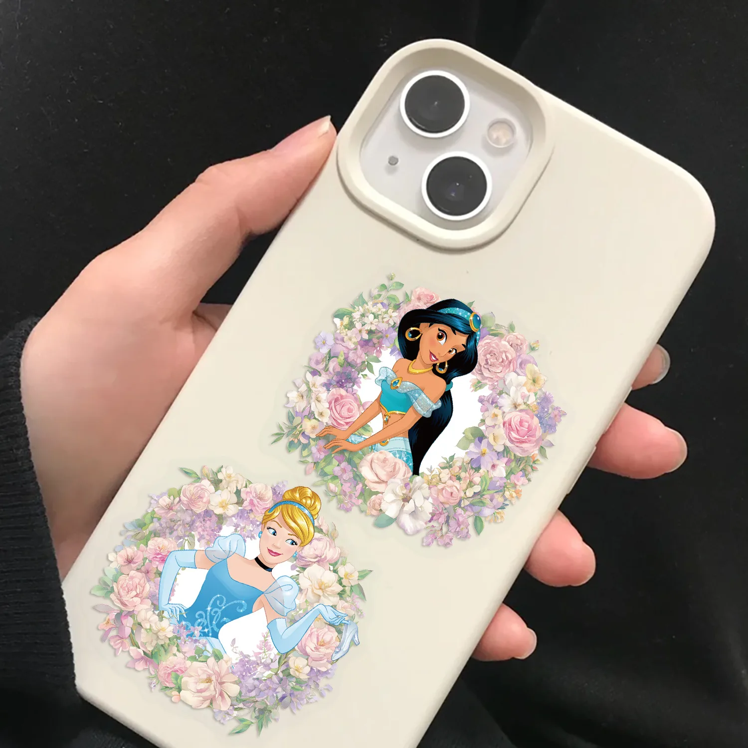 10/50PCS Disney Snow White Ariel Belle Princess Transparent Stickers Aesthetic Graffiti Decals For Laptop Cup Classic Kid Toys