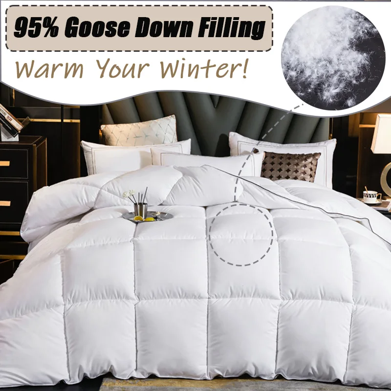 

2025 New Premium 95%Goose Down Filled Duvet Comforter Thicken and Keep Warm Winter Thick Blanket,for Winter Down Comforter Duvet