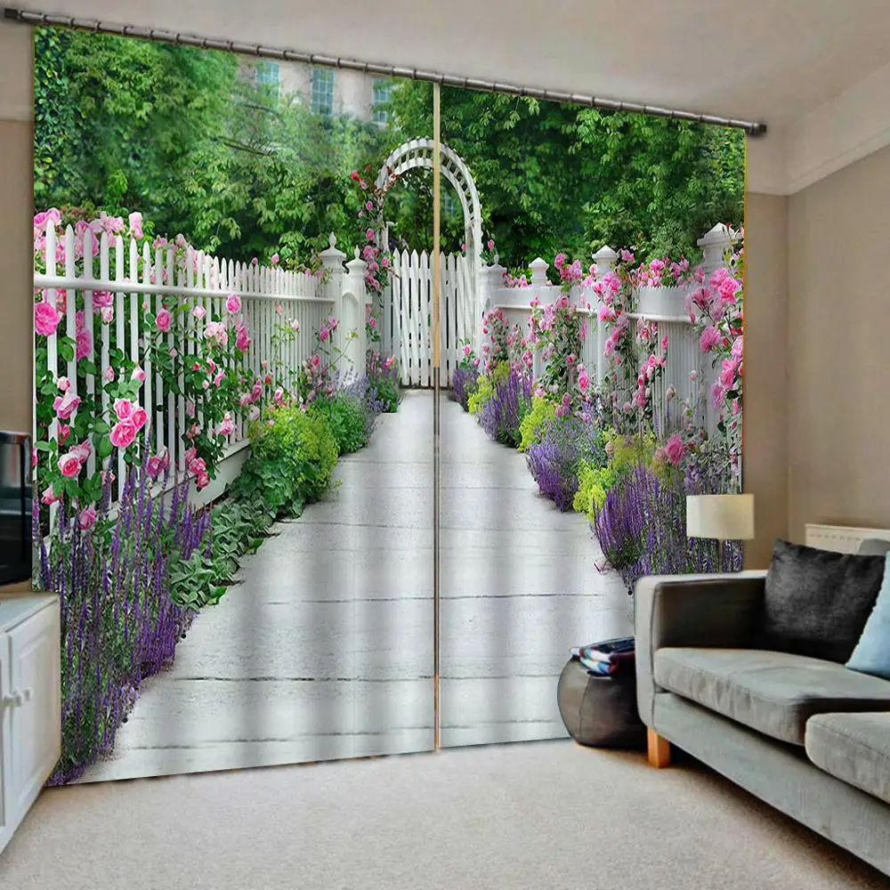 Extended space curtains garden curtain 3D Window Curtain Dinosaur print Luxury Blackout For Living Room