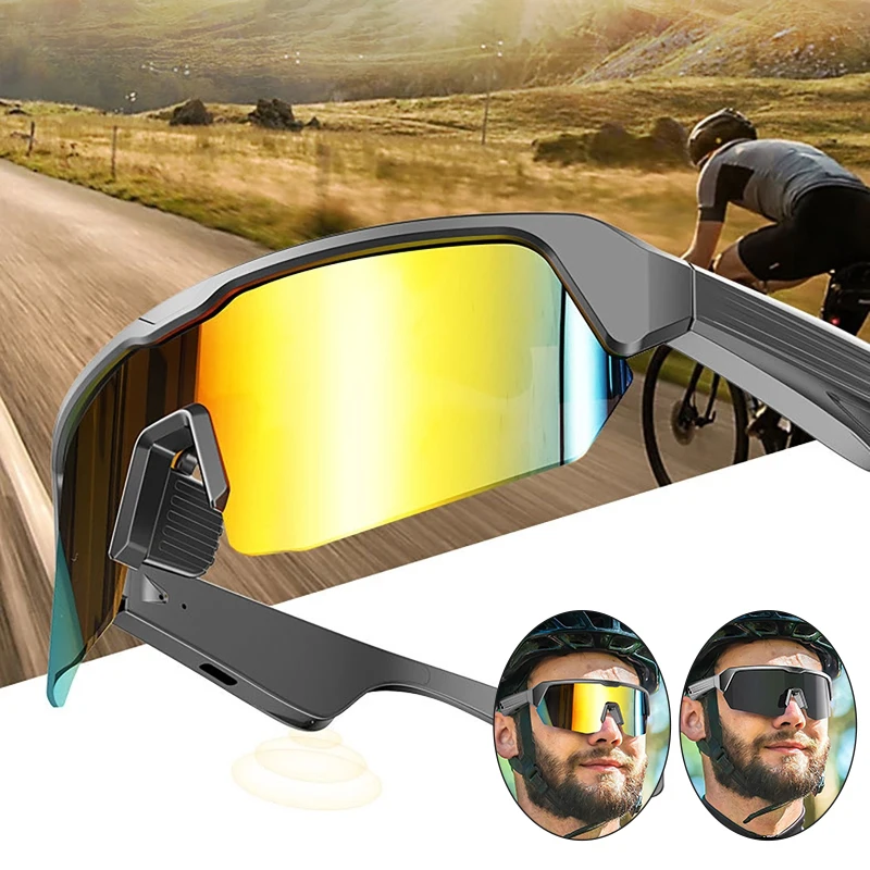 

Велосипедные очки для активного отдыха, спортивные солнцезащитные очки для шоссейного велоспорта, умные очки с технологией BT, аудио, звонки, музыка, гарнитура, солнцезащитные очки