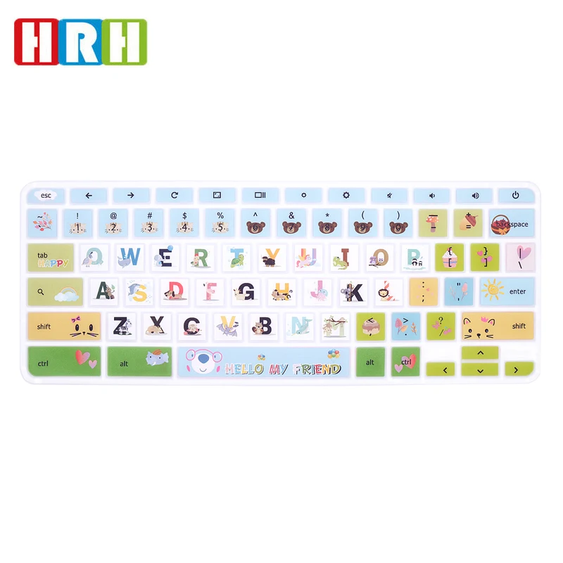 HRH Various patterns English Silicone Laptop Keyboard Skin Cover protected For HP laptop Chromebook 11.6