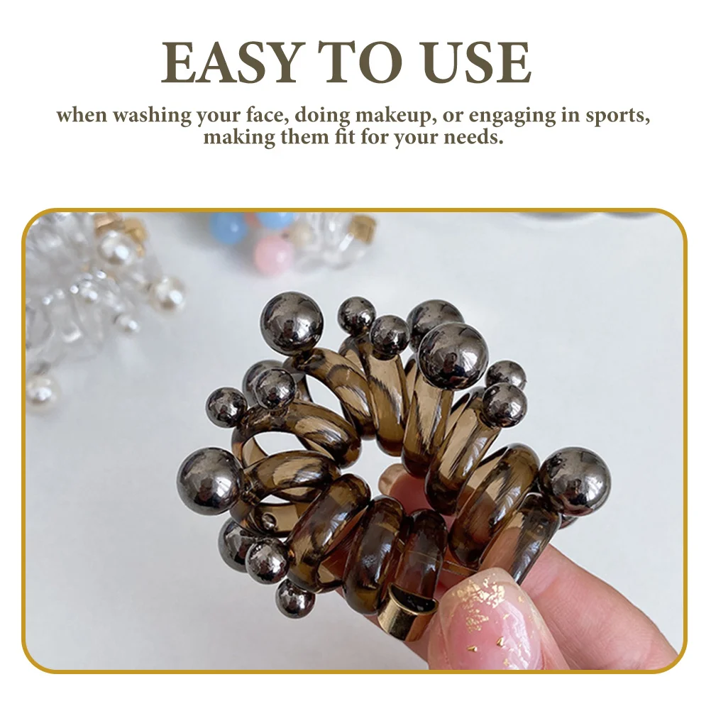 

Beaded Head Rope Fine Thick Elastic Soft Hair Elastics for Tie Holder Bands Women