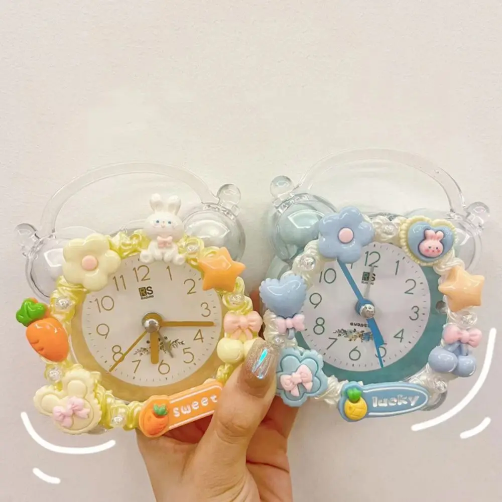 Cream Gum Cartoon Alarm Clock Material DIY Y2K DIY Homemade Alarm Clock Cute Cartoon Electronic Clock Material Pack Student