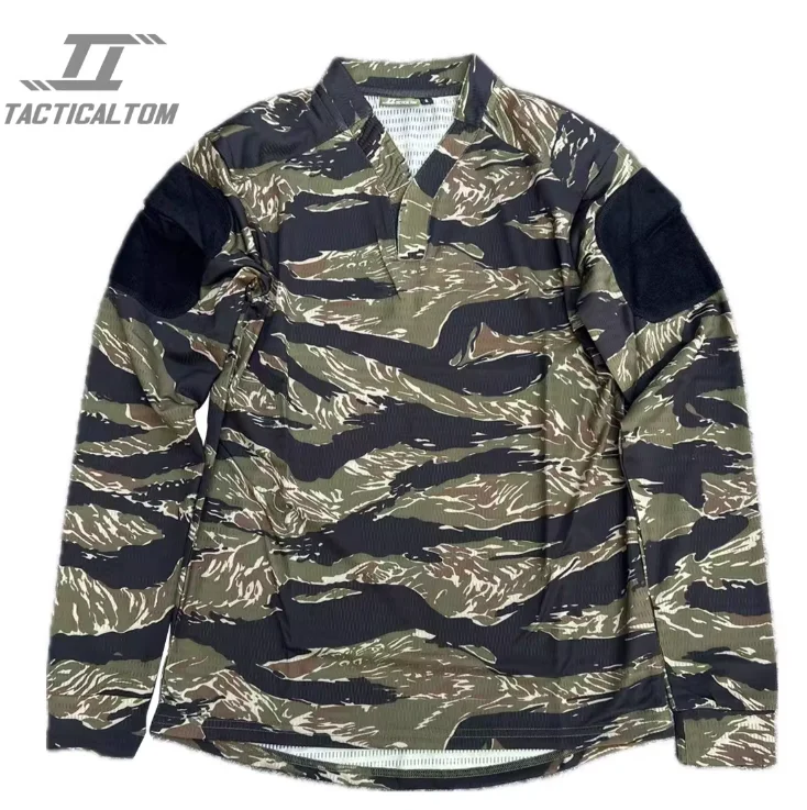 Tabby Tiger Camouflage Spring T Shirt Long Sleeve Man Outdoor Jungle Desert