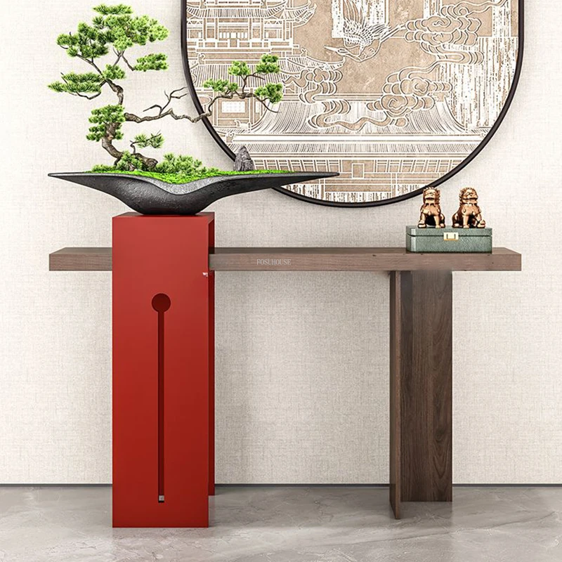 Table Console d'Entrée en Bois de Style Art Chinois, Salon Créatif, Maison Simple, Porche, Armoire, Étagère, Meubles, Nouveau