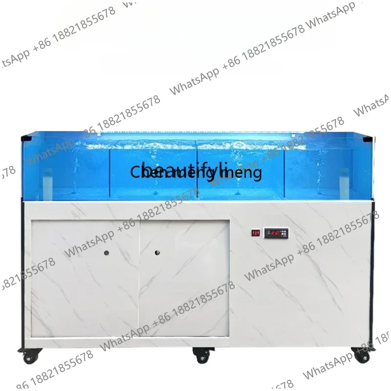 zS173Single-layer seafood pond commercial fish tank mobile shrimp and crab shell mixed tank oxygen refrigeration integrated