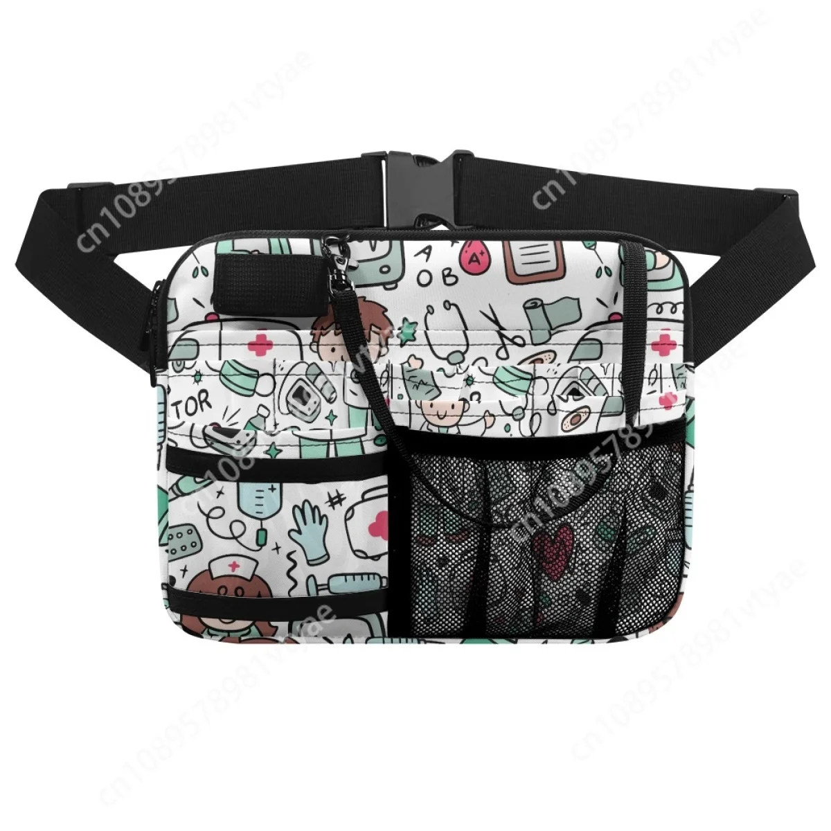 Nursing Multi Compartment Utility Hip Bag Case Medical Doctor Healthcare Print Fashion Fanny Pack Organizer Pouch Waist Pouch