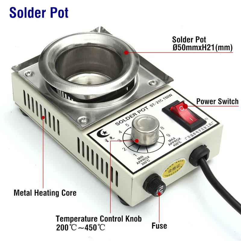 220V 150W High Quality Temperature Controlled Soldering Pot Melting Tin Pot Tin Cans