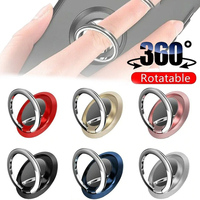 360 Degree Rotatable Spin Mobile Phone Ring Holder Magnetic Mount Phone Back Sticker Metal Finger Round Ring Stand for All Phone