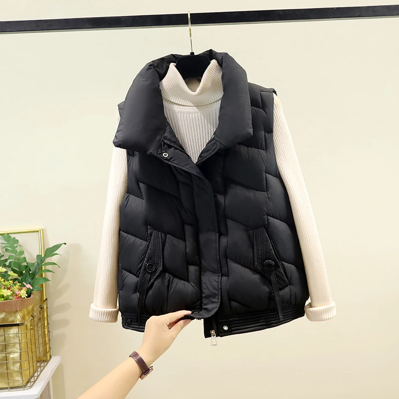 

Женский хлопковый жилет Thiened, осенне-зимний новый Sle Svel, модный свободный жилет для похудения, модный жилет для поездок на работу