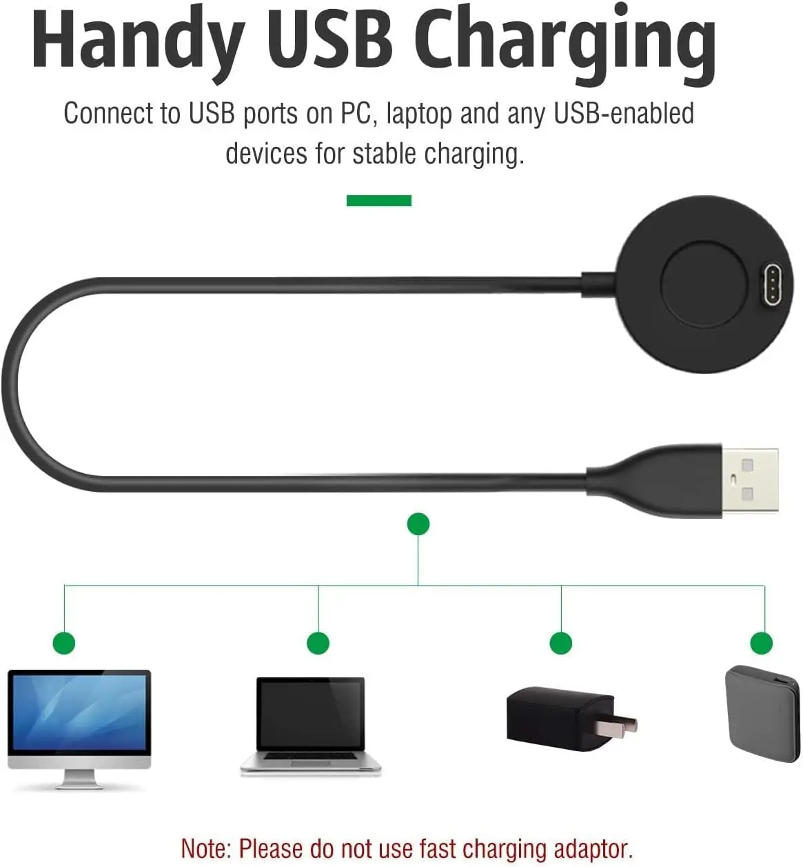 Charger Dock for Garmin Vivoactive 3 4 4S/ Fenix 5 5S 5X 6 6S 6X / Venu 2 2S Sq USB Charging Cable Stand Station image 2