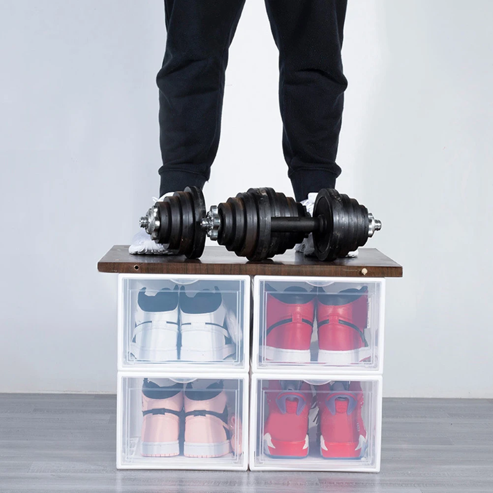 

Plastic Shoe Box Storage Bins for Shoes Cabinets Shoebox Organiser Container Holder
