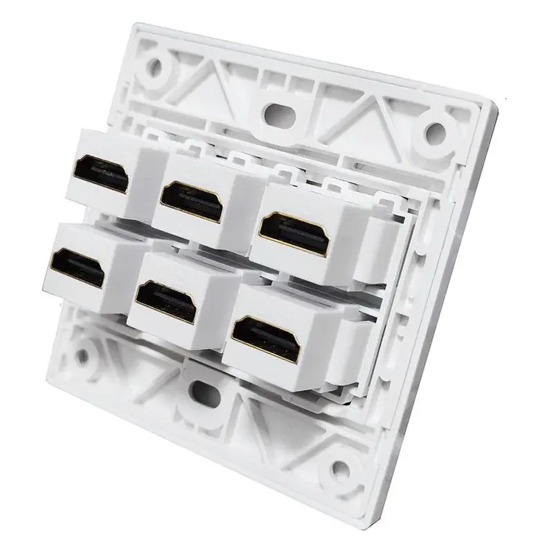 Type 86mm 4K 3840* 2160@60HZ 4-Port 6-Port HDMI Compatible High-Definition Panel Wall Socket Audio And Video Socket