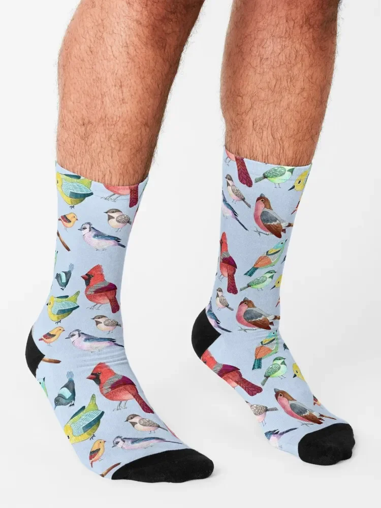 Cute Colorful Birds Socks fashionable Thermal man winter Socks Men's Women's