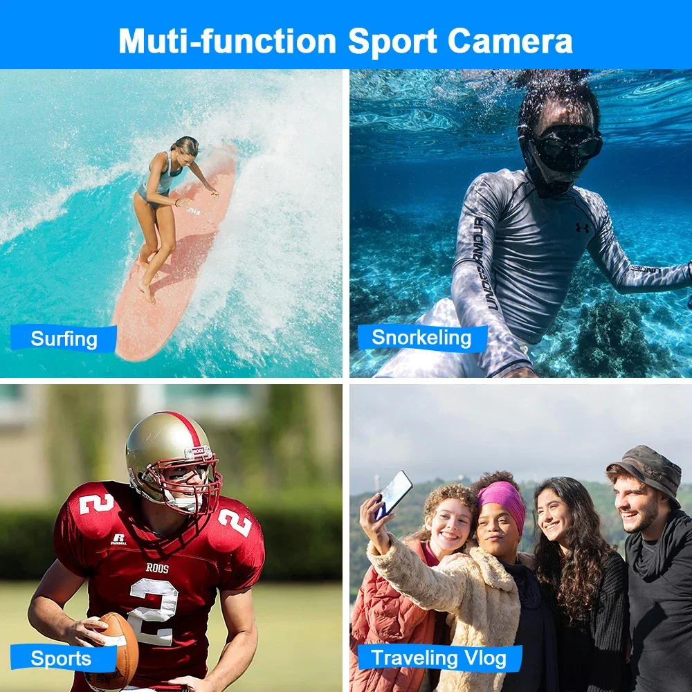 5k Diving Cheap Sport Digital  Video Motorcycle Bike  Camera Hd Zoom  1080p Pocket Wifi Waterproof Action Camera 4k 60fps