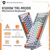 Machenike K500W Wireless Mechanical Keyboard Hot Swap Tri-mode 94 Keys RGB Backlit Gaming Keyboard for PC Gamer Laptop