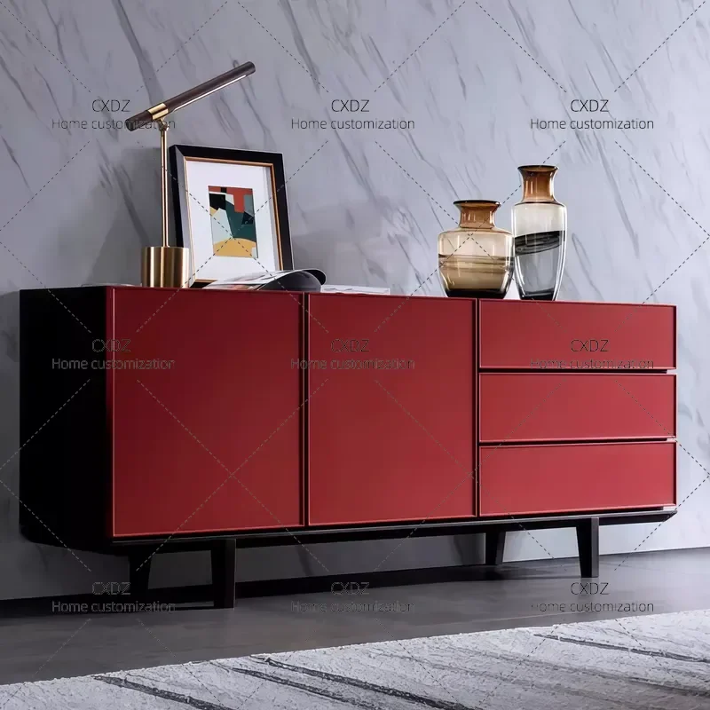Nordic Paint Dining Side Cabinet Modern Simple Living Room Locker Tea Cabinet Kitchen Storage Cabinet