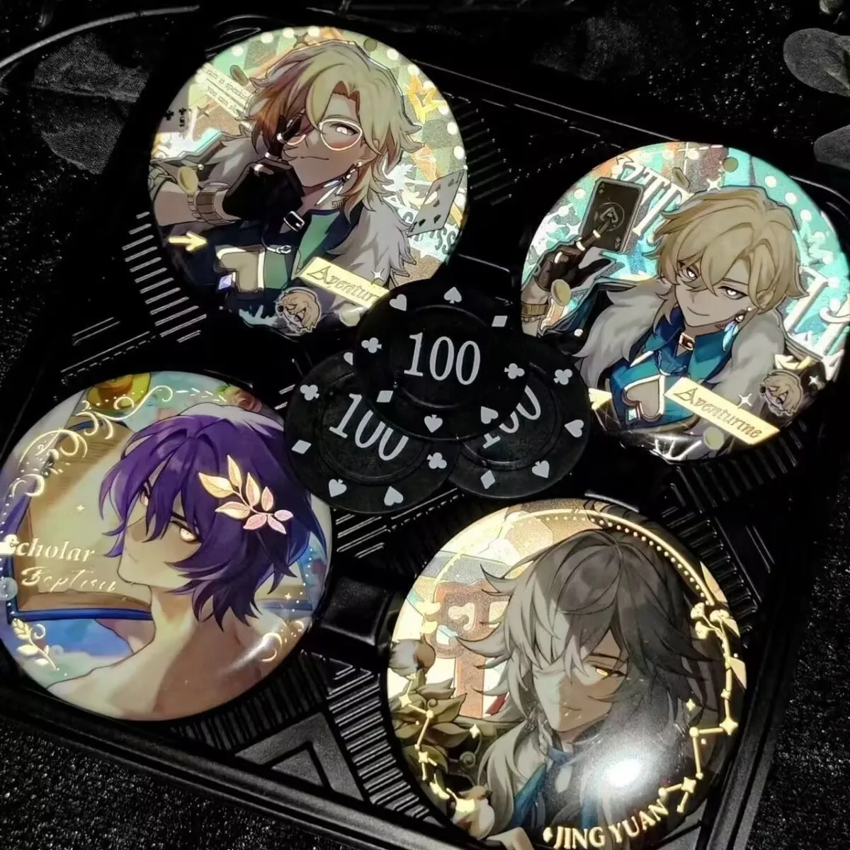 

«Разбитая звездная рейка», мужской персонаж Jingyuan Shajin Truth, значок 58 мм, двойная вспышка, периферийные устройства Baji Guzi