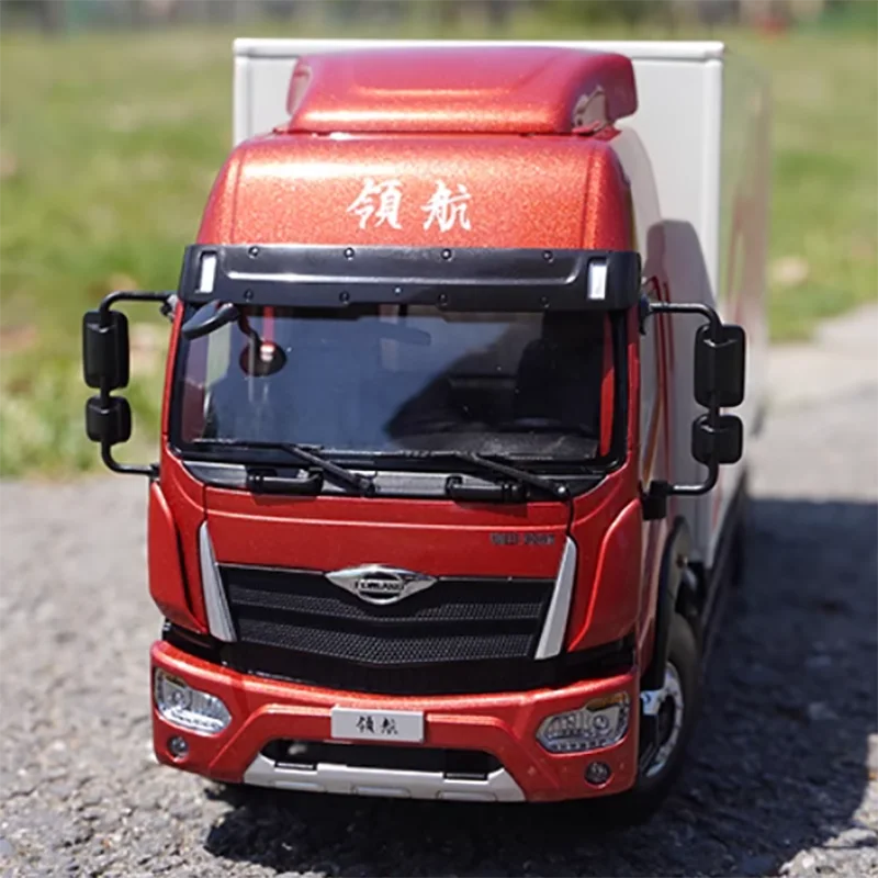 Diecast 1:22 Scale Foton ES7 High Top Medium Truck Cargo Box Logistics Transport Truck Alloy Car Model Collection Gift Toys